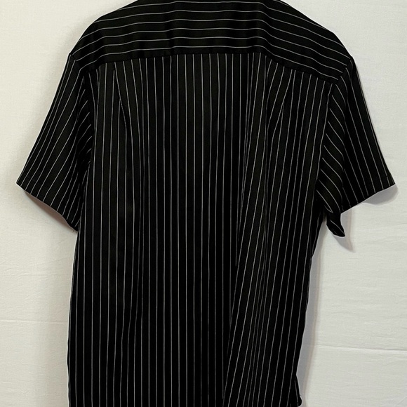 Hardaddy Black Pinstripe Men's Short Sleeve Button Up Hawaiian Men’s Blouse - Picture 9 of 13